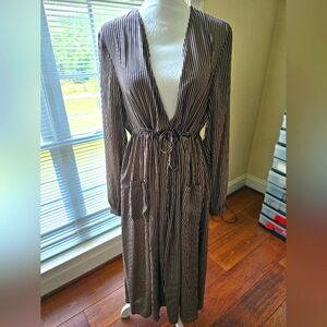 Torrid Stripe Chiffon Tie Waist Kimono